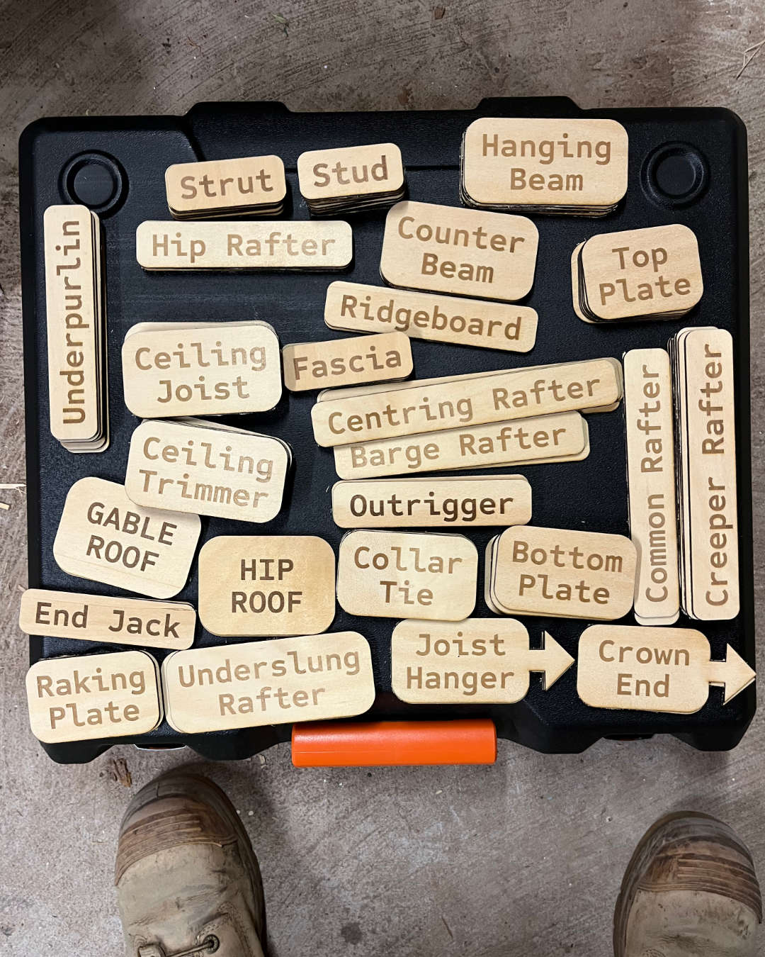 Labels close-up