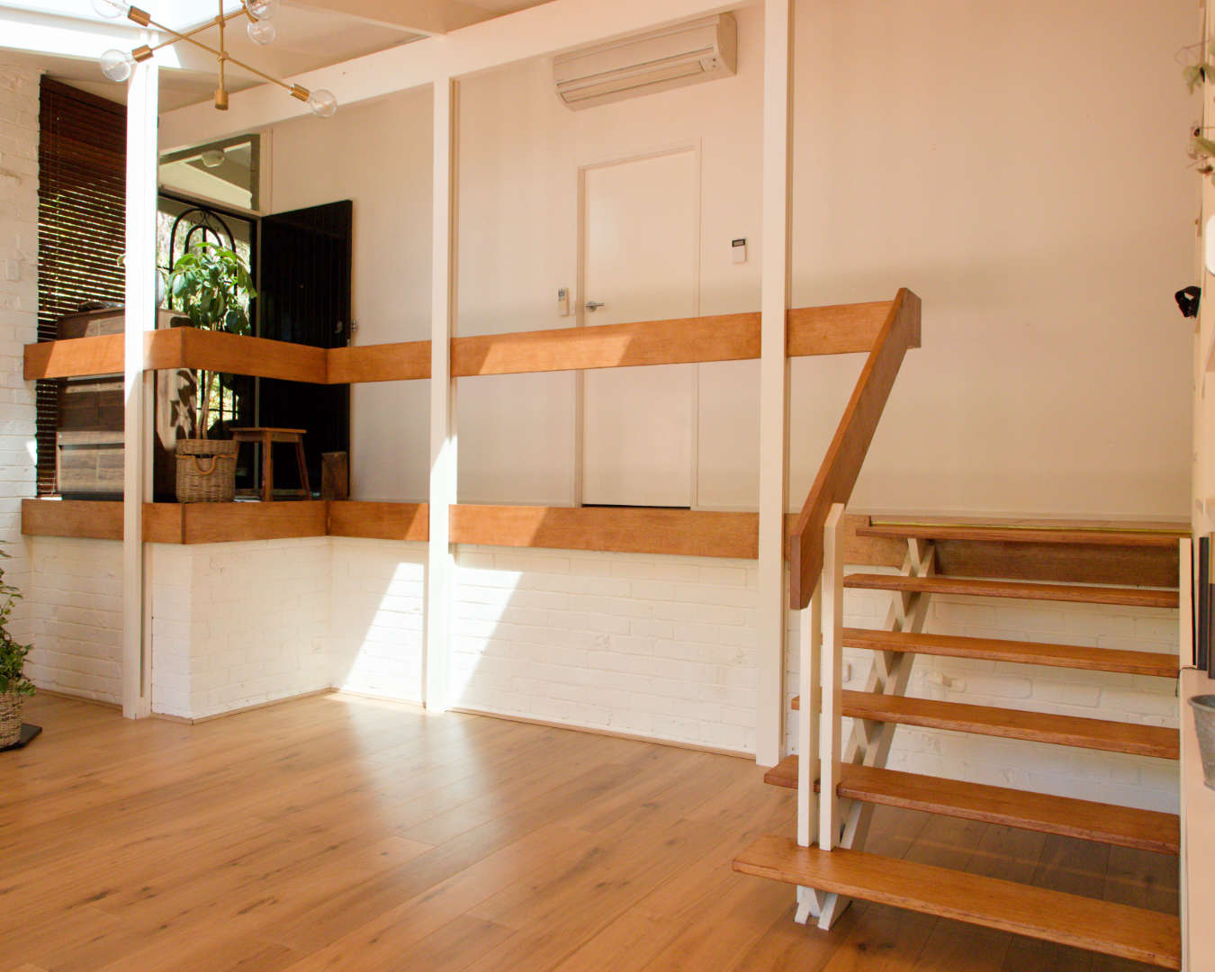 Refinished handrails and stair treads