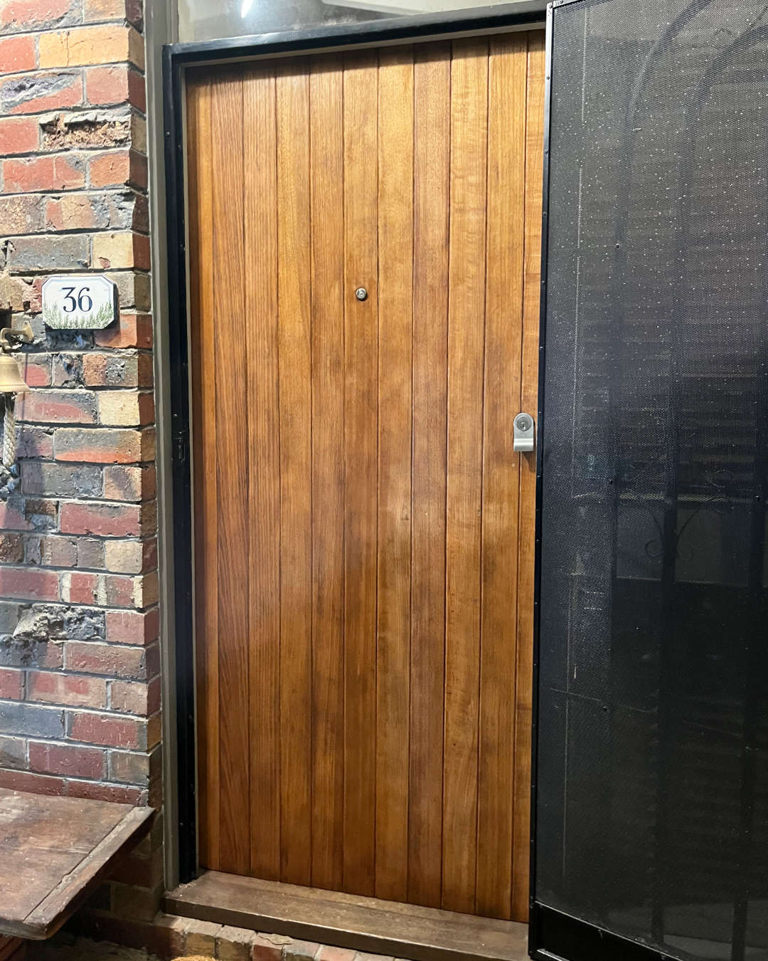 Refinished entrance door